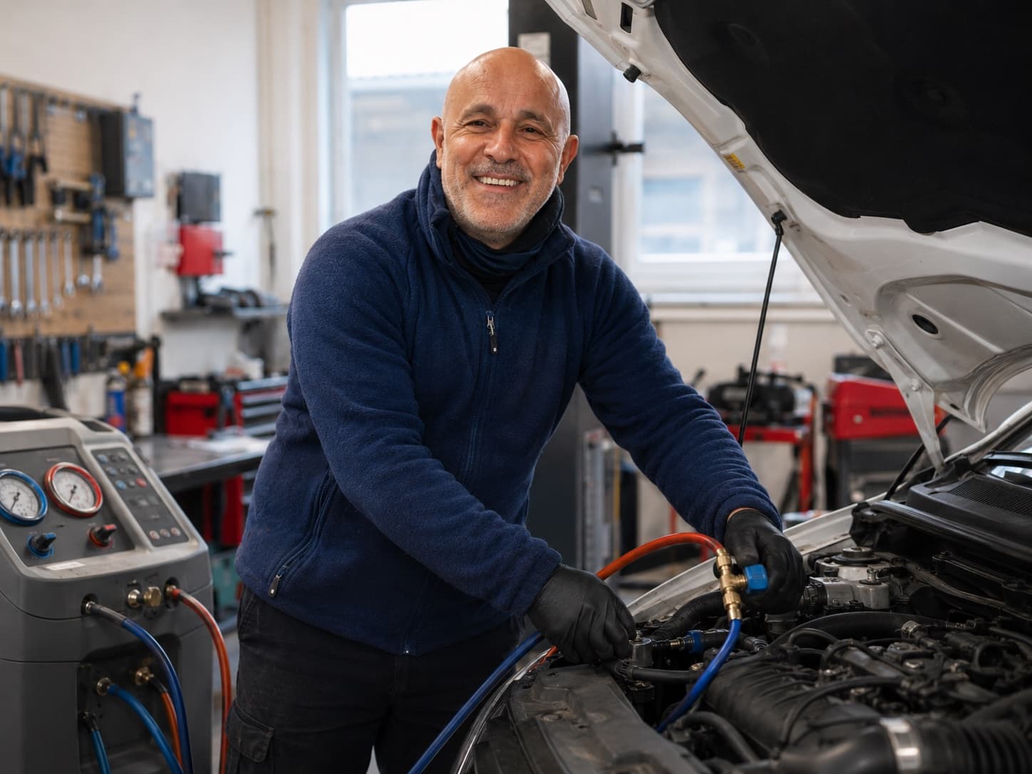 Instrumentpanel med advarselslamper ved el-fejlfinding hos Super Auto i Hillerød